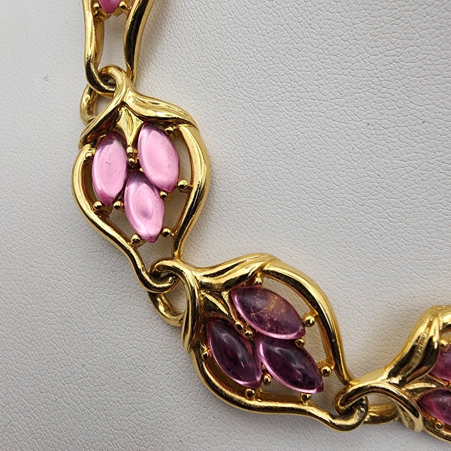 Vintage Trifari Pink Rhinestone Necklace