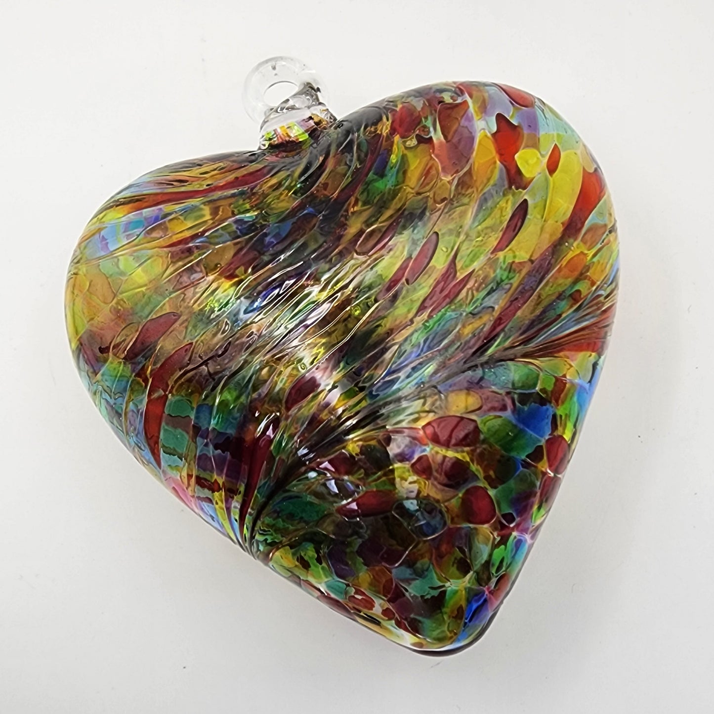 Iron Art Glass End of Day Glass Puffy Heart