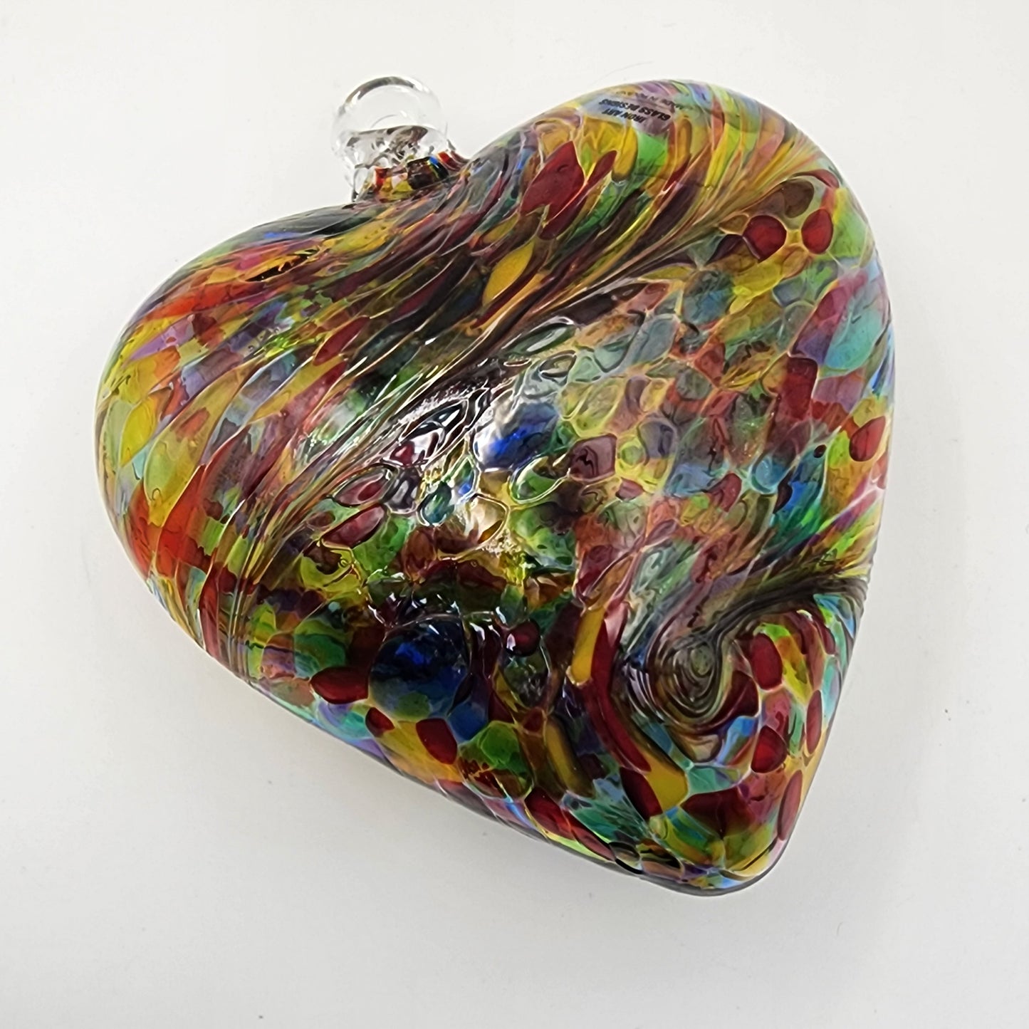 Iron Art Glass End of Day Glass Puffy Heart