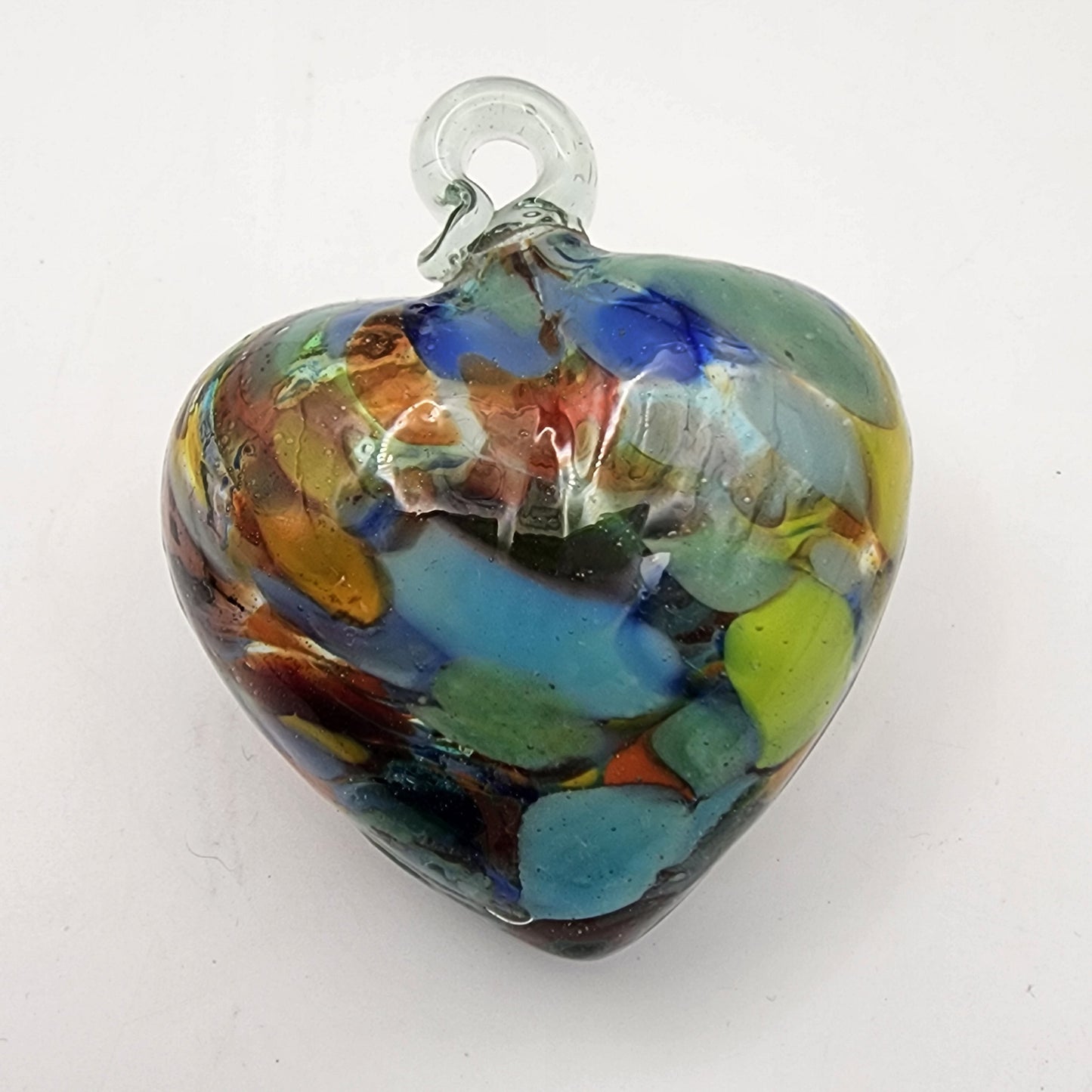 End of Day Glass Puffy Heart Ornament