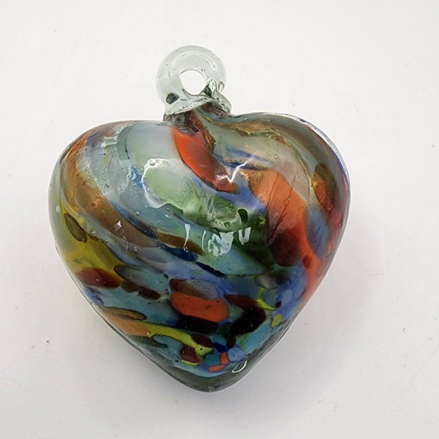 End of Day Glass Puffy Heart Ornament