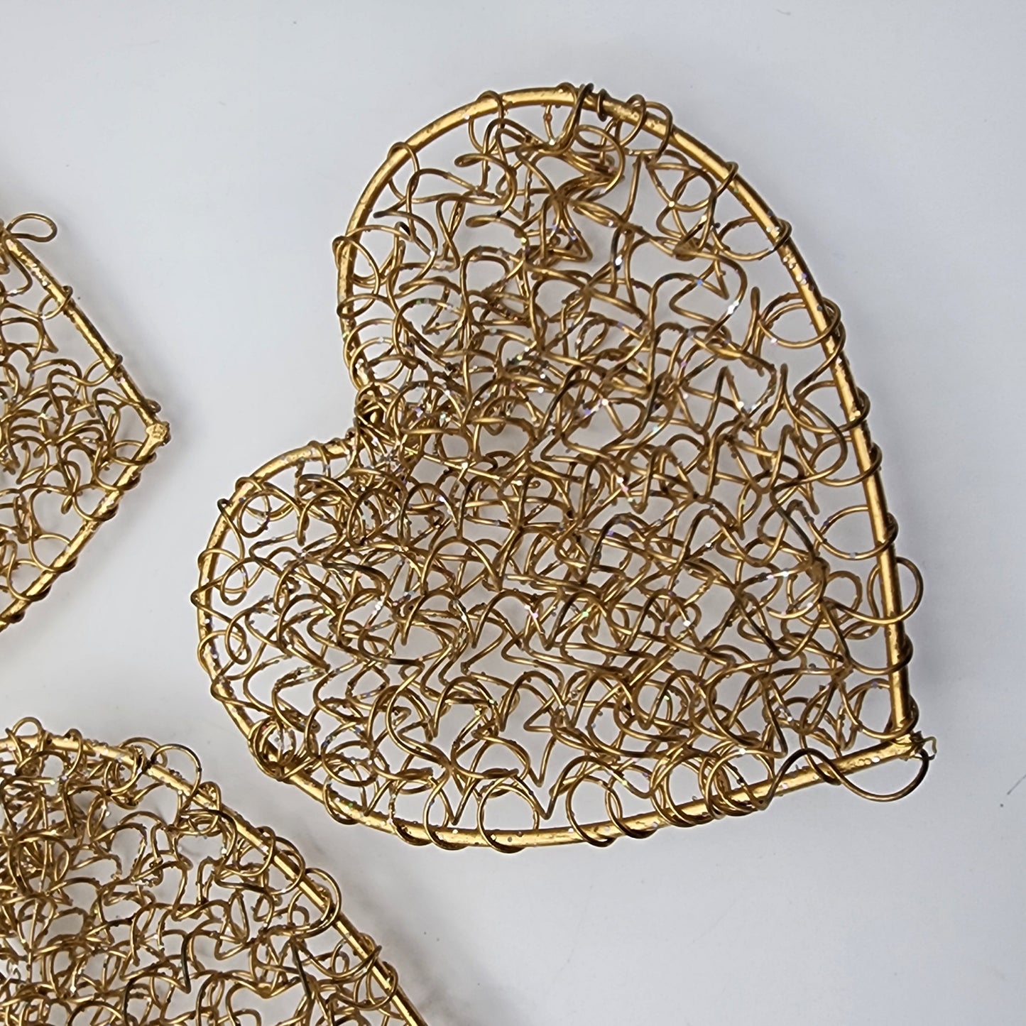 Set of 6 Wire Heart Ornaments