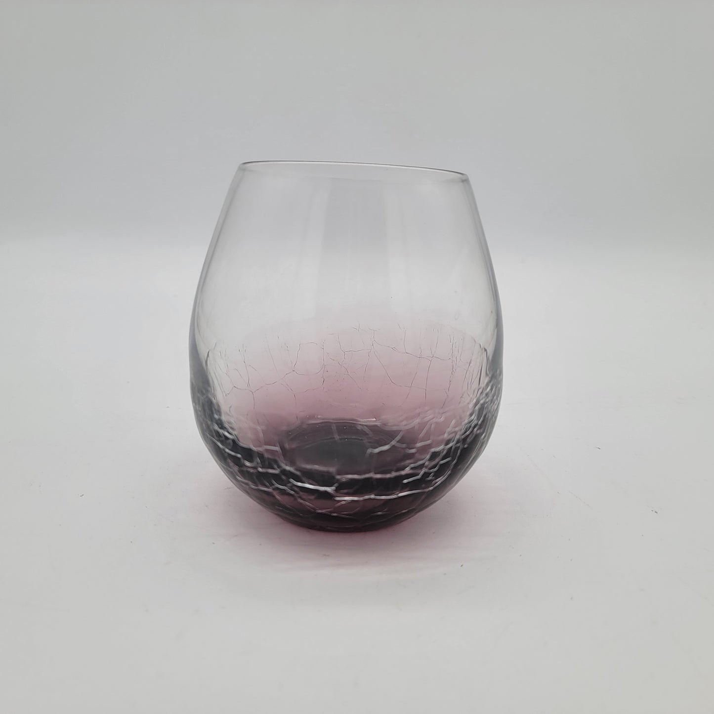 Pier 1 Crackle Glass Stemless Wine Glass