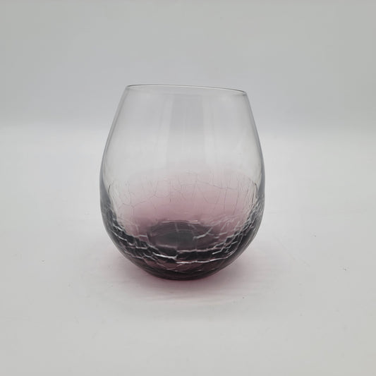 Pier 1 Crackle Glass Stemless Wine Glass