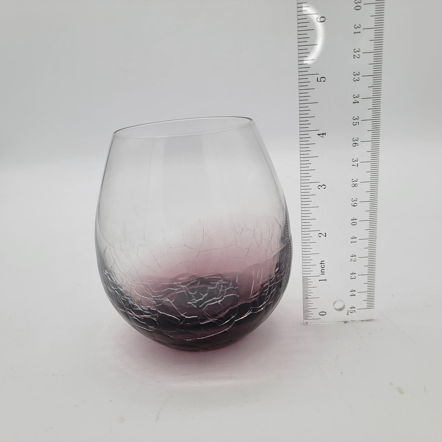 Pier 1 Crackle Glass Stemless Wine Glass