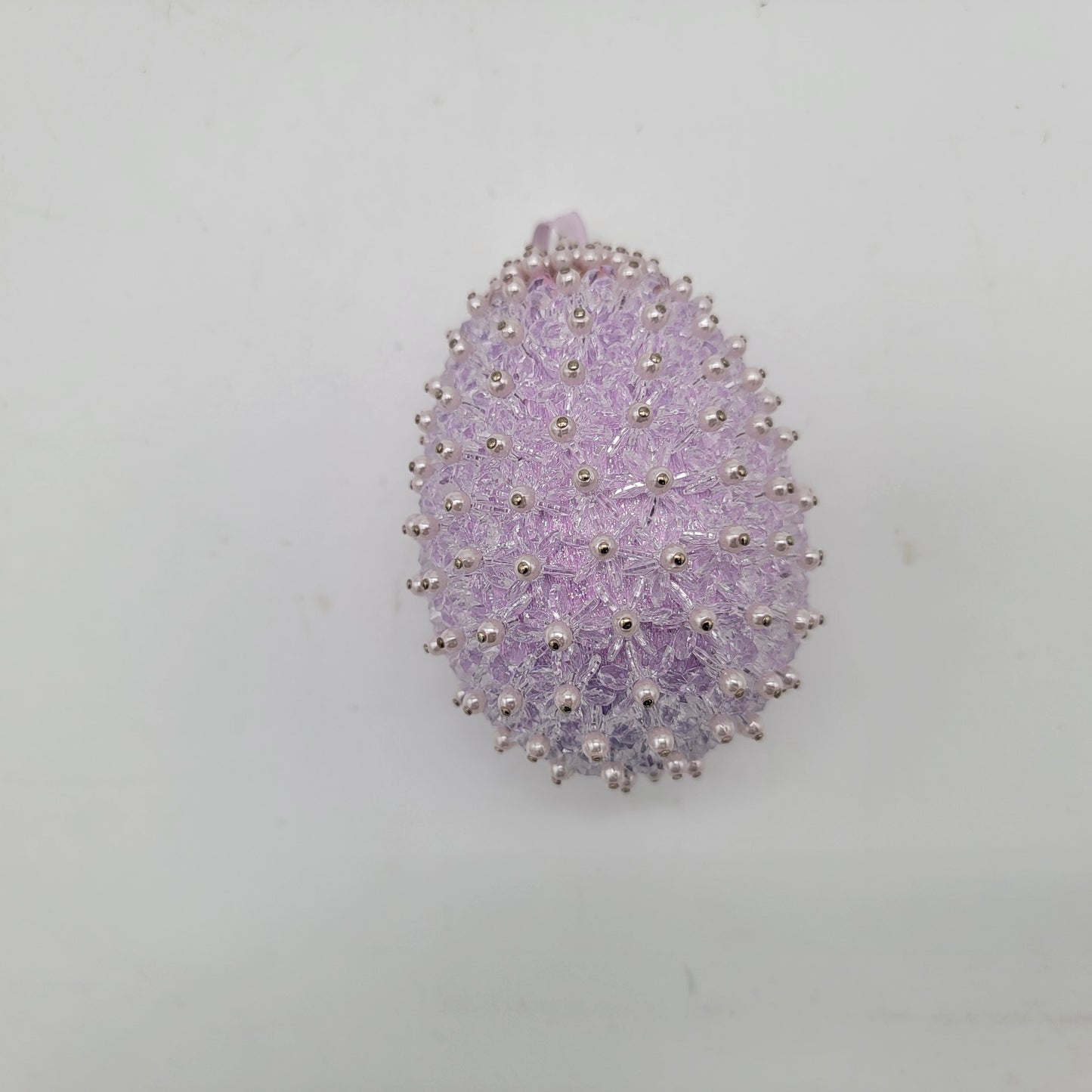 Lavender Purple Beaded Egg Ornament