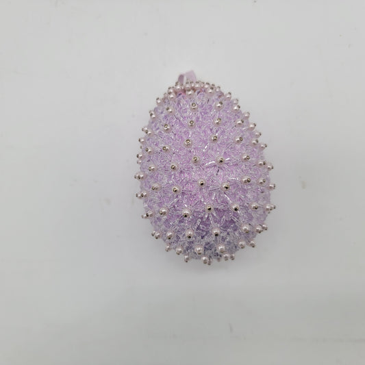 Lavender Purple Beaded Egg Ornament