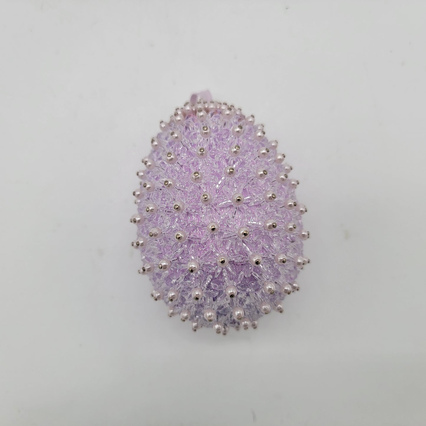 Lavender Purple Beaded Egg Ornament