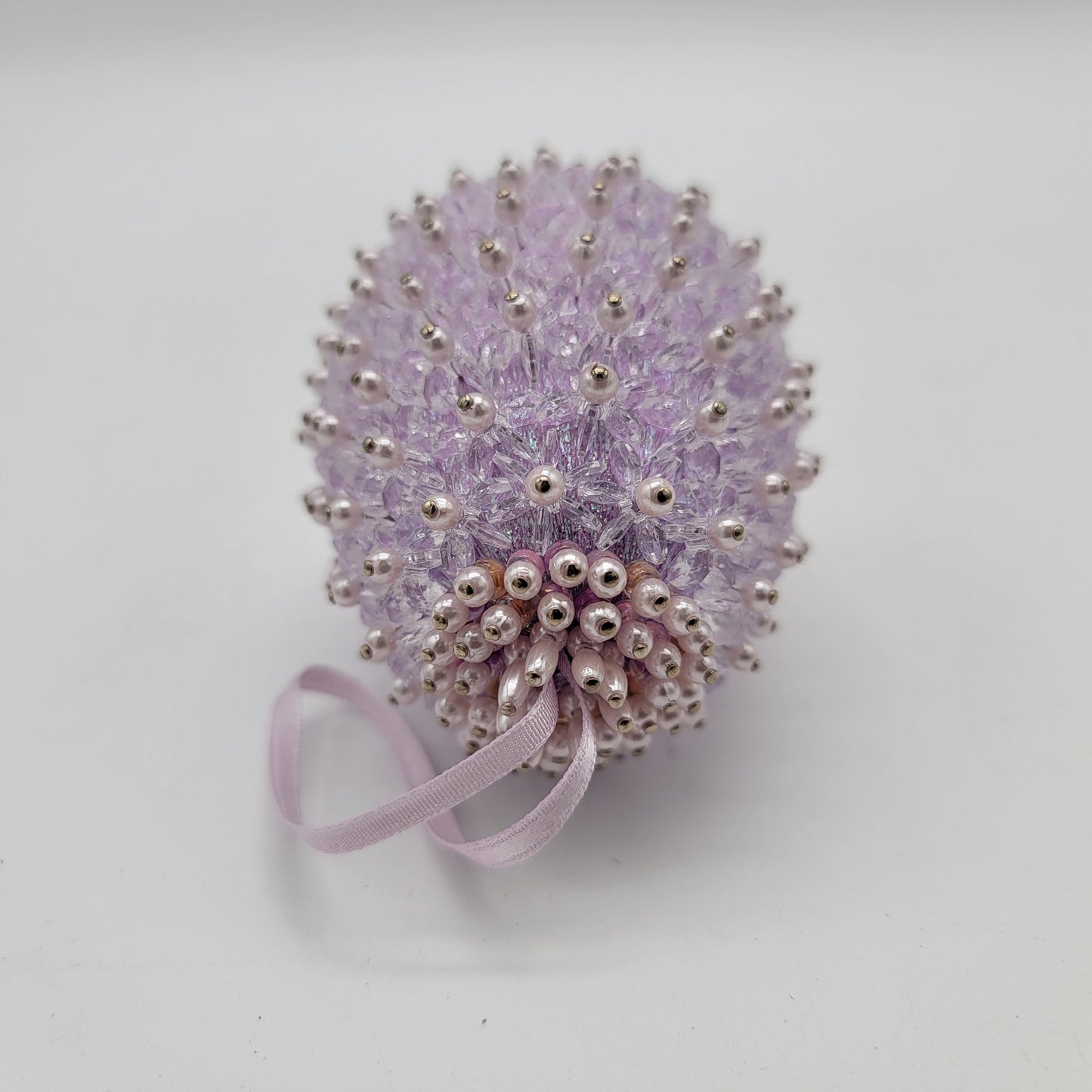 Lavender Purple Beaded Egg Ornament