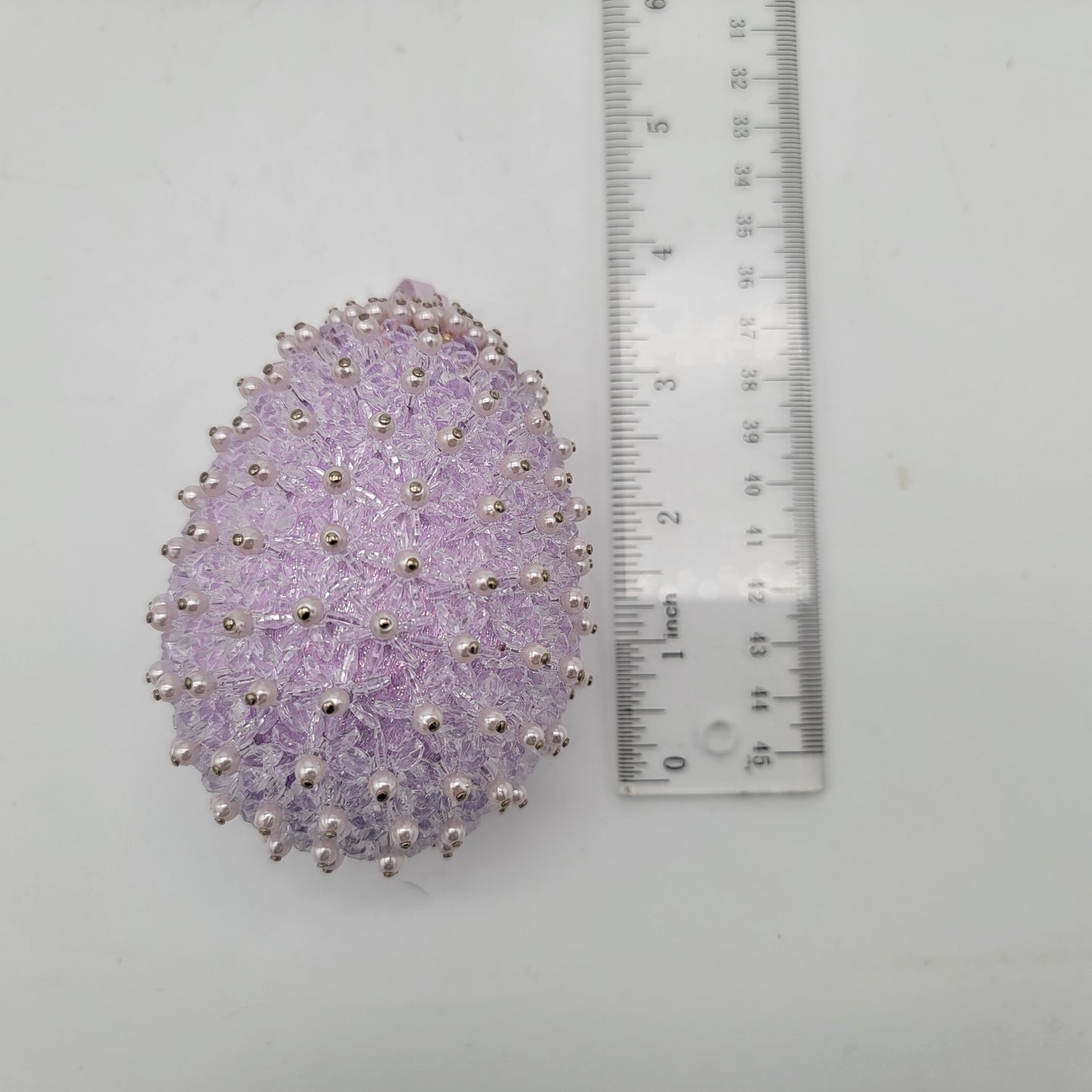 Lavender Purple Beaded Egg Ornament