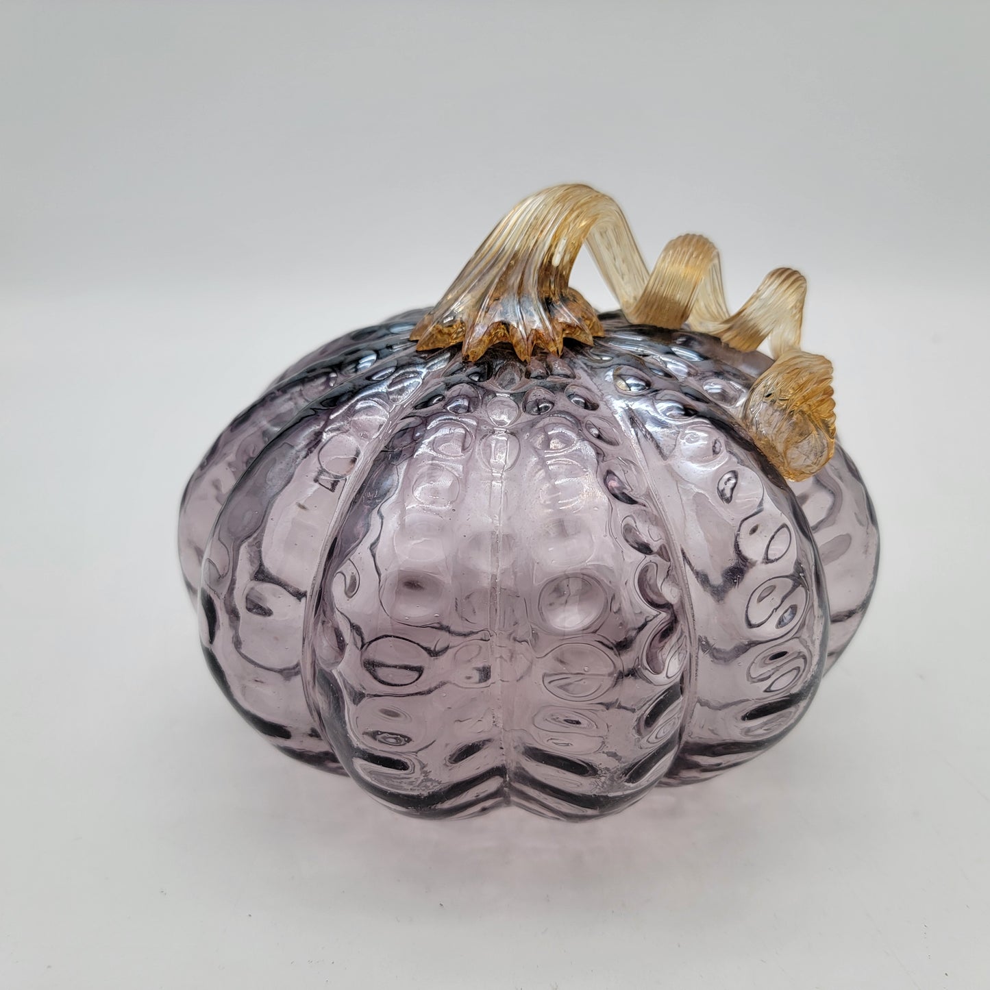 Amethyst Purple Art Glass Pumpkin