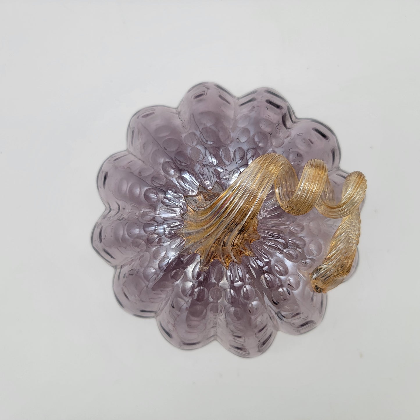 Amethyst Purple Art Glass Pumpkin