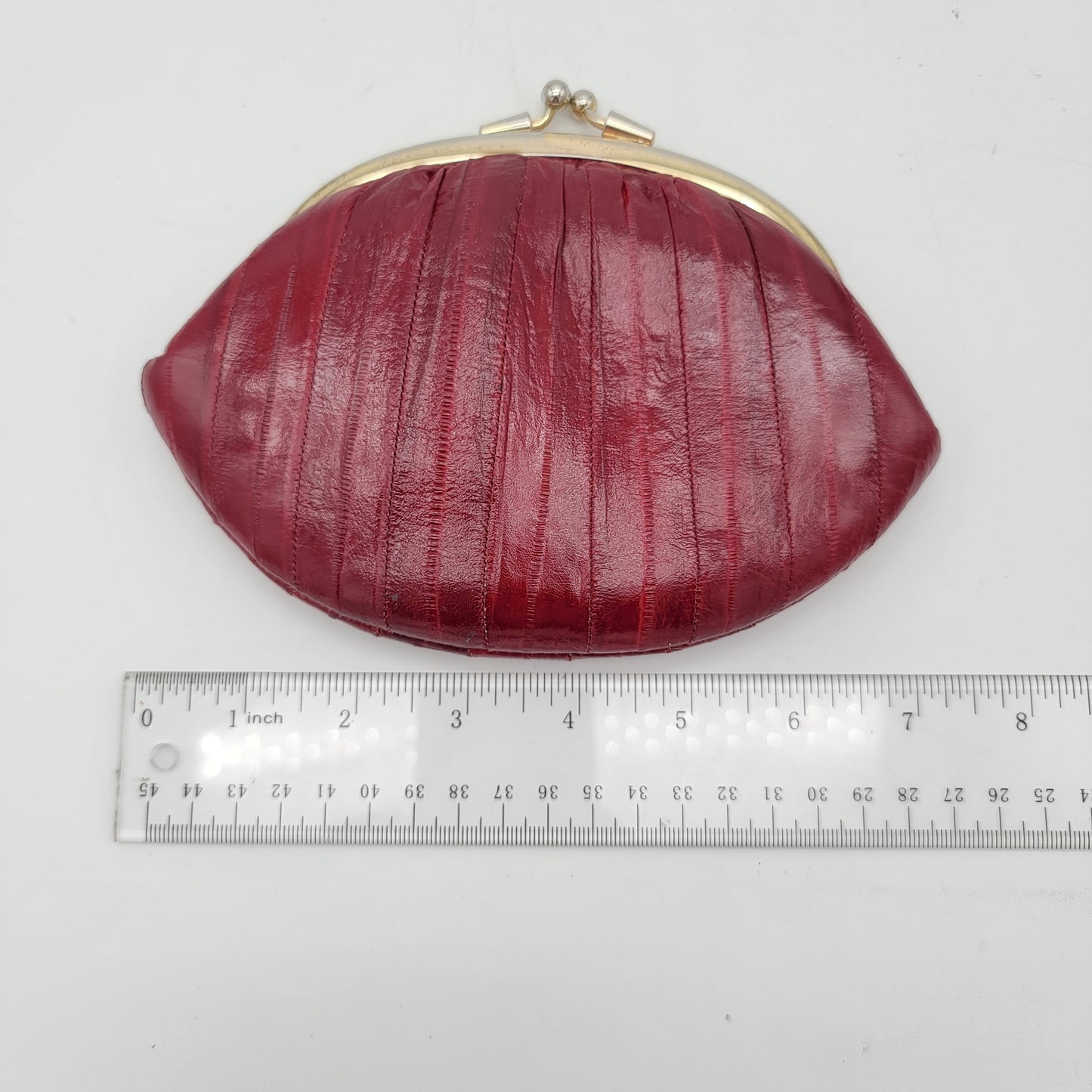 Burgundy Eelskin Coin Purse