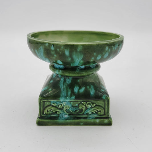 Mid Century Green Pillar Candle Holder