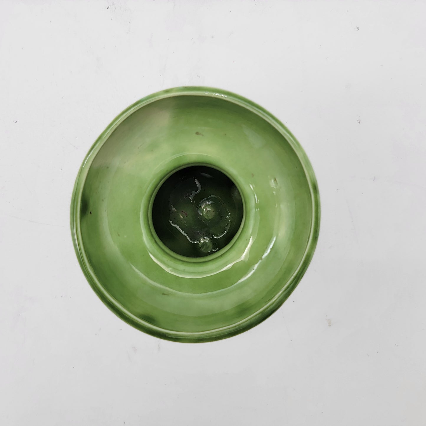 Mid Century Green Pillar Candle Holder