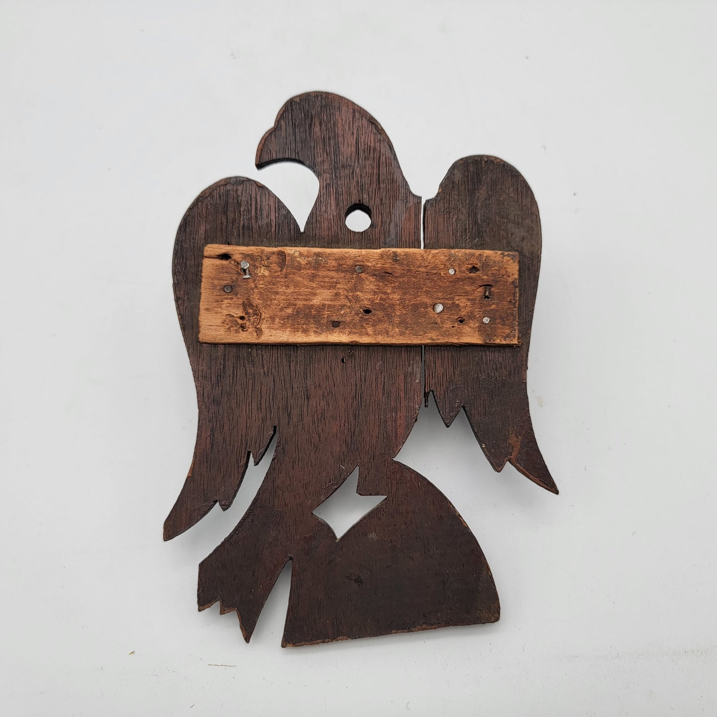 Antique Wood Eagle Match Holder