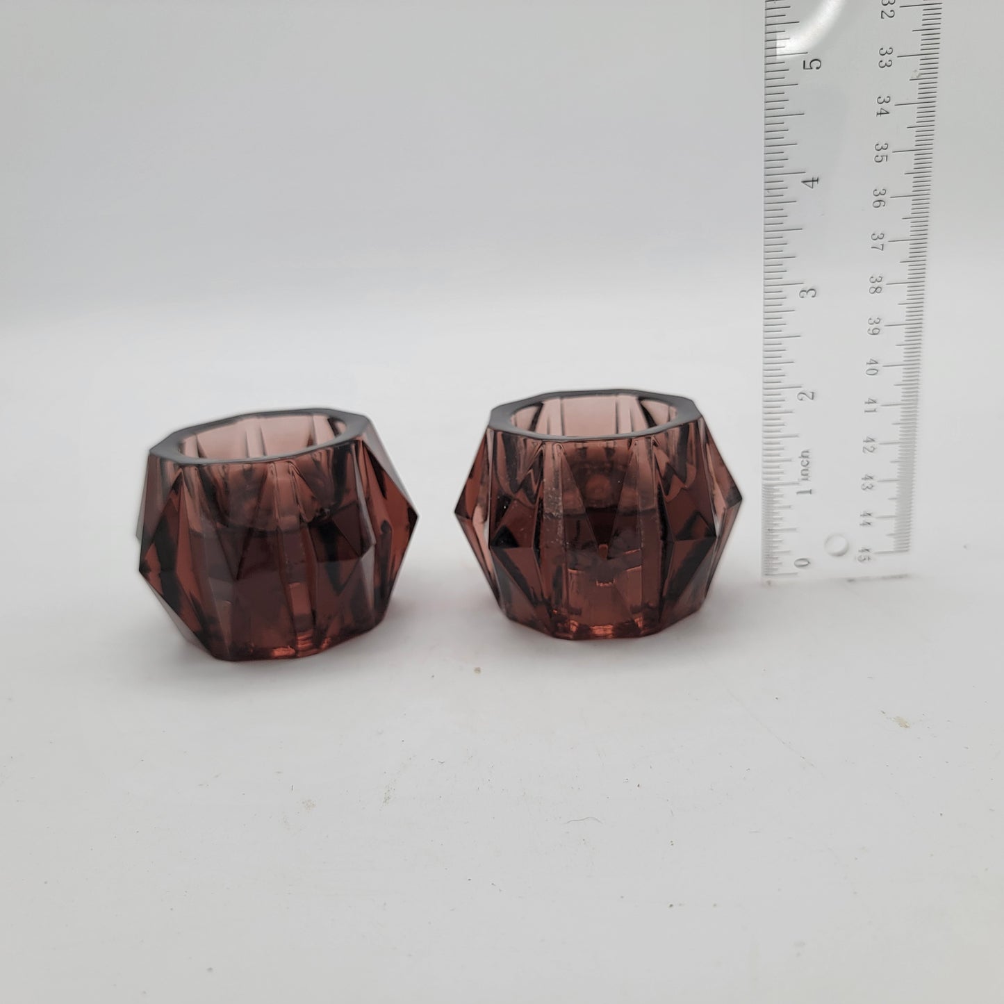 Amethyst Glass Candle Holders