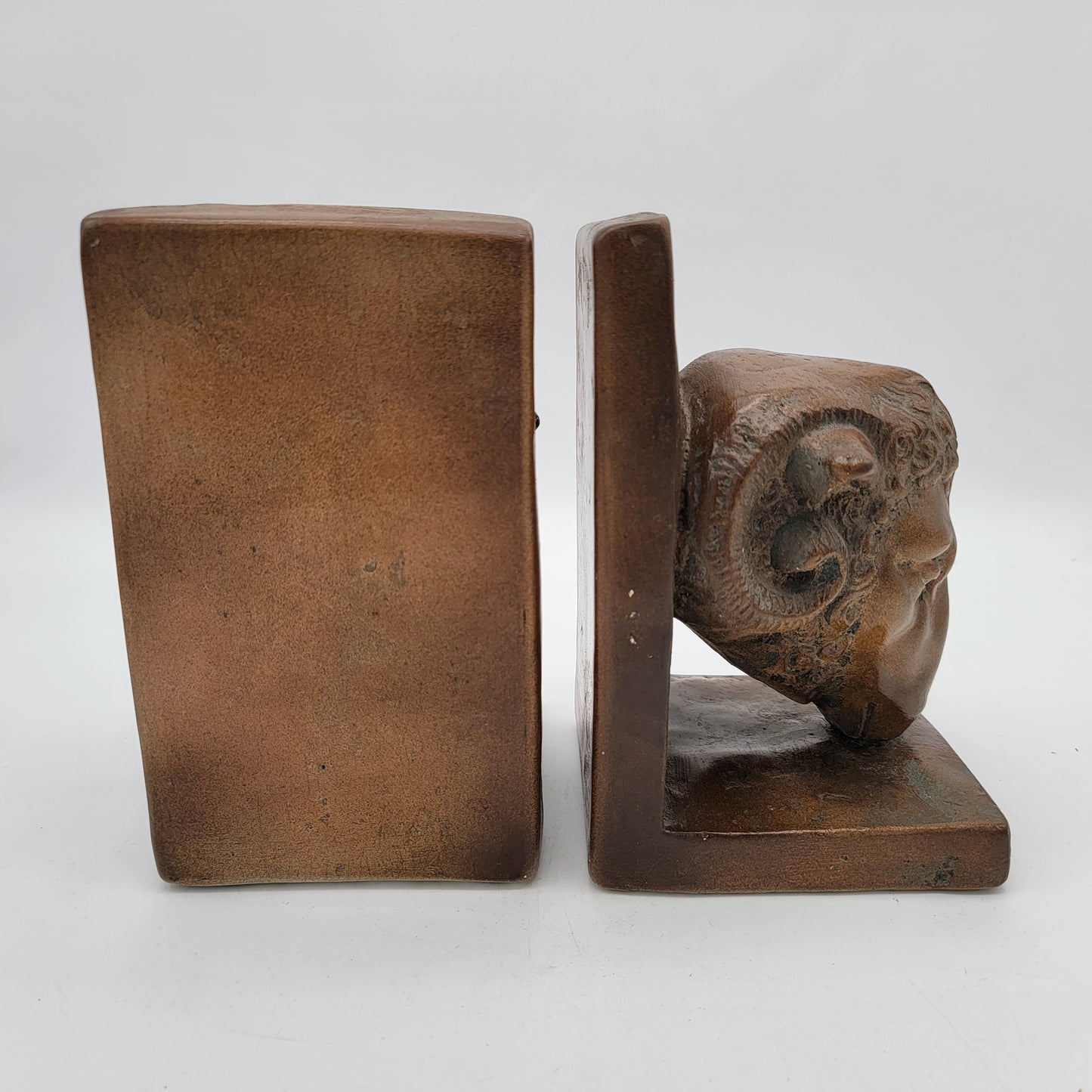 Arthur Court Ram Heads Chalkware Bookends