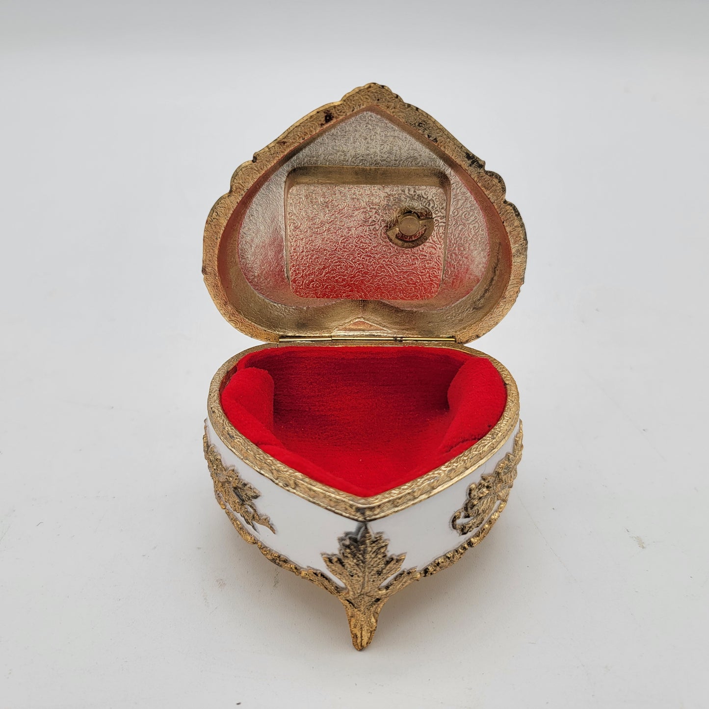 Vintage Heart Shaped Musical Trinket Box