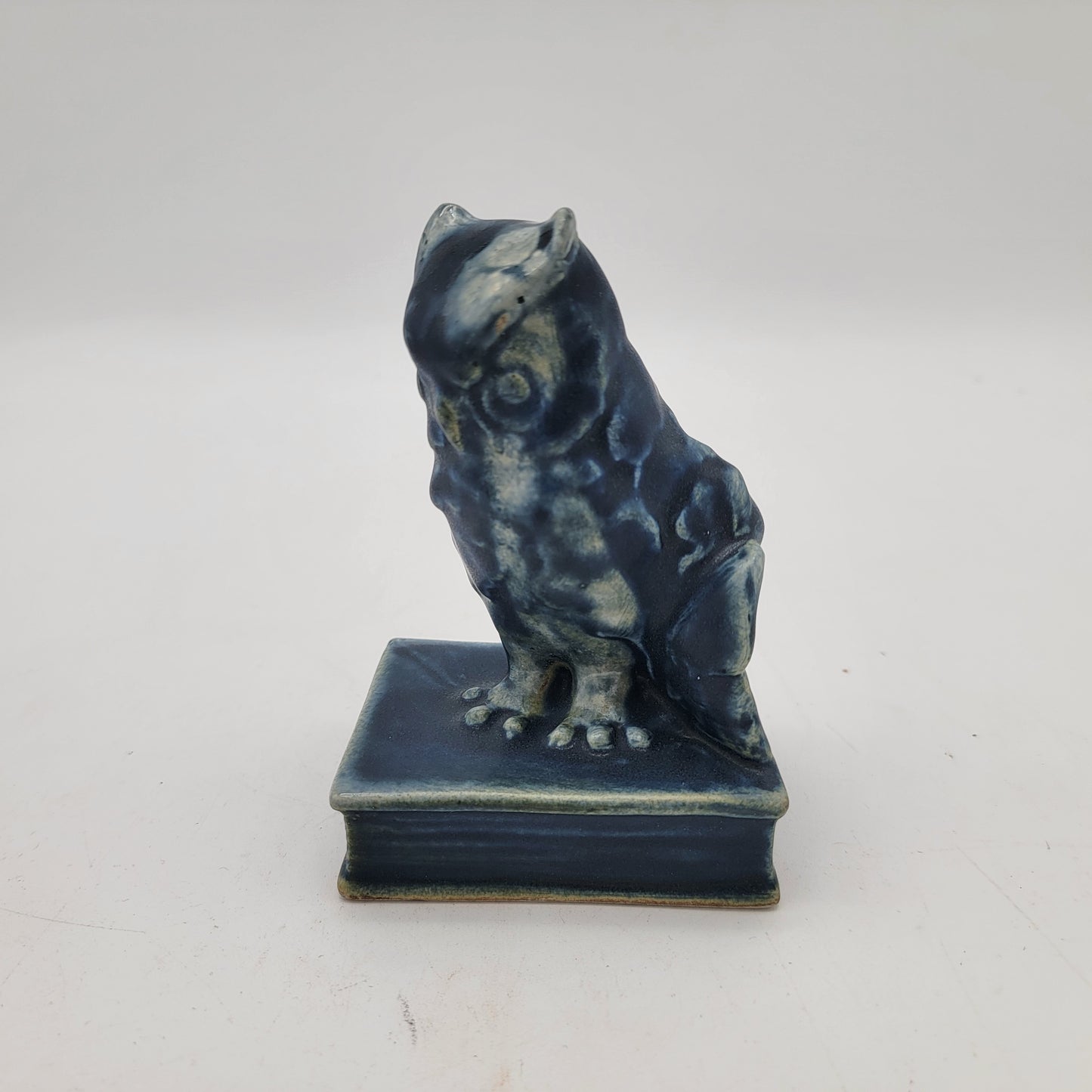 1920's Rookwood Pottery Owl Bookends Blue