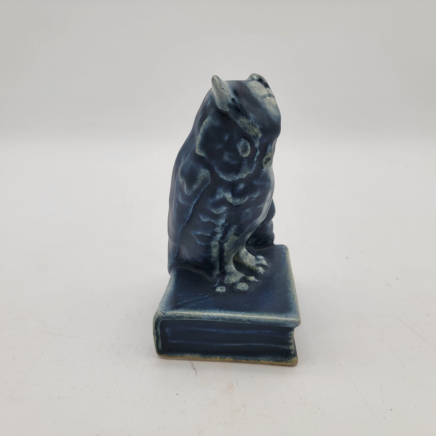 1920's Rookwood Pottery Owl Bookends Blue