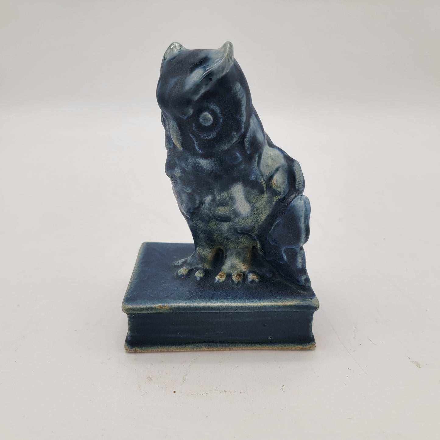 1920's Rookwood Pottery Owl Bookends Blue