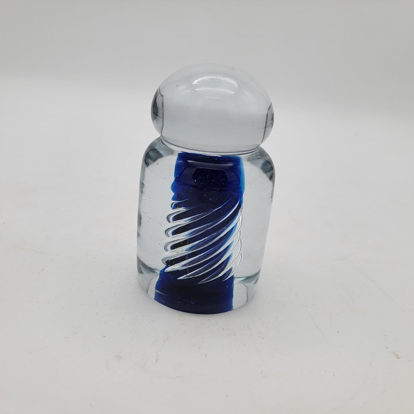 Blenko Blue Spiral Paperweight