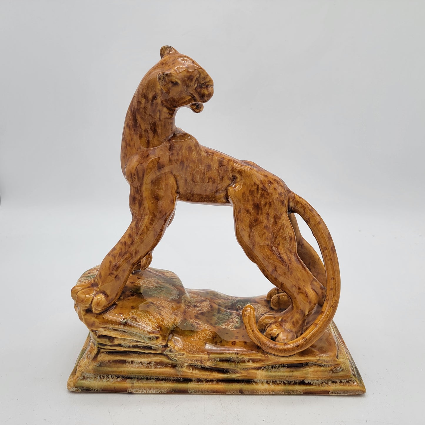 Royal Haeger Tiger Leopards and Planter Centerpiece