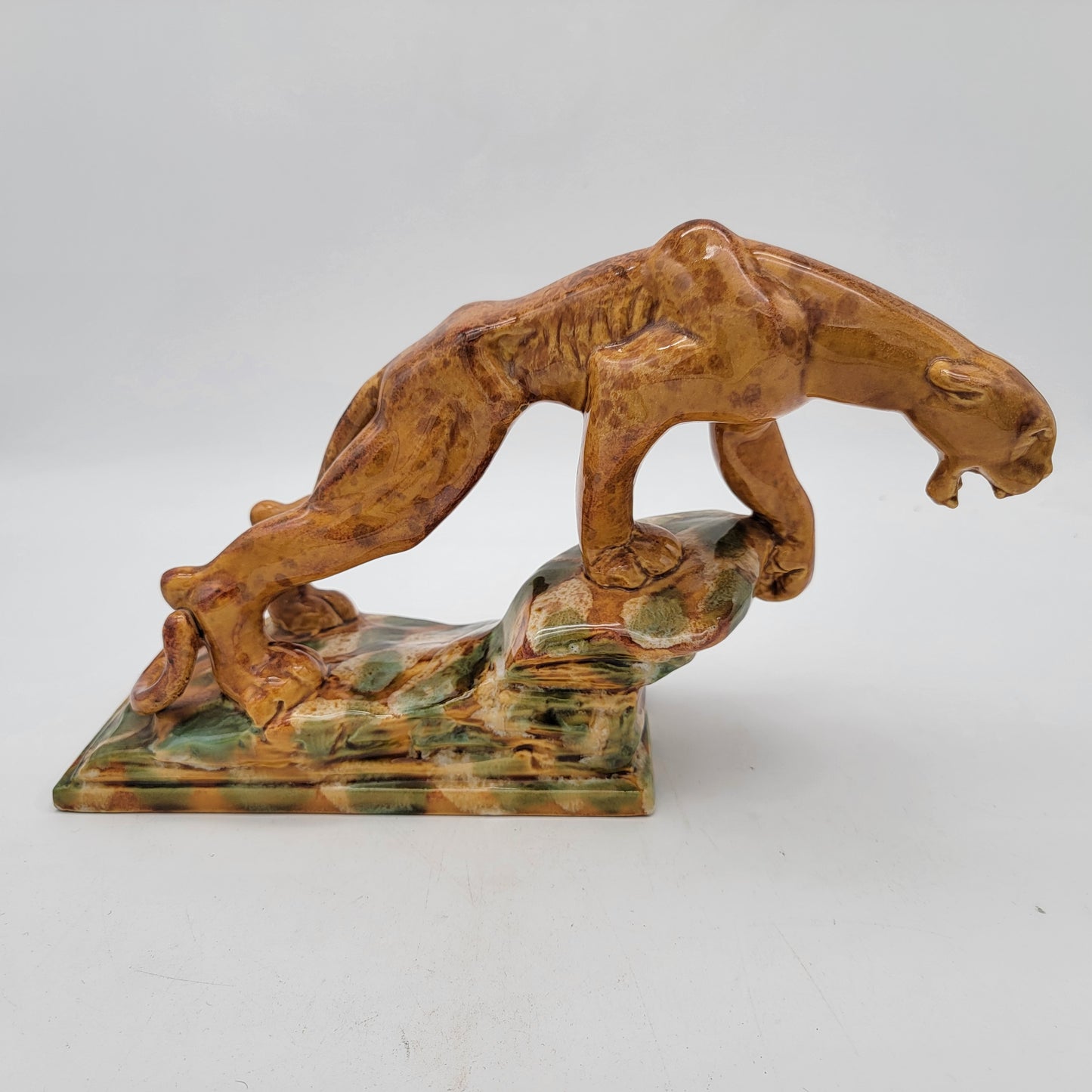 Royal Haeger Tiger Leopards and Planter Centerpiece