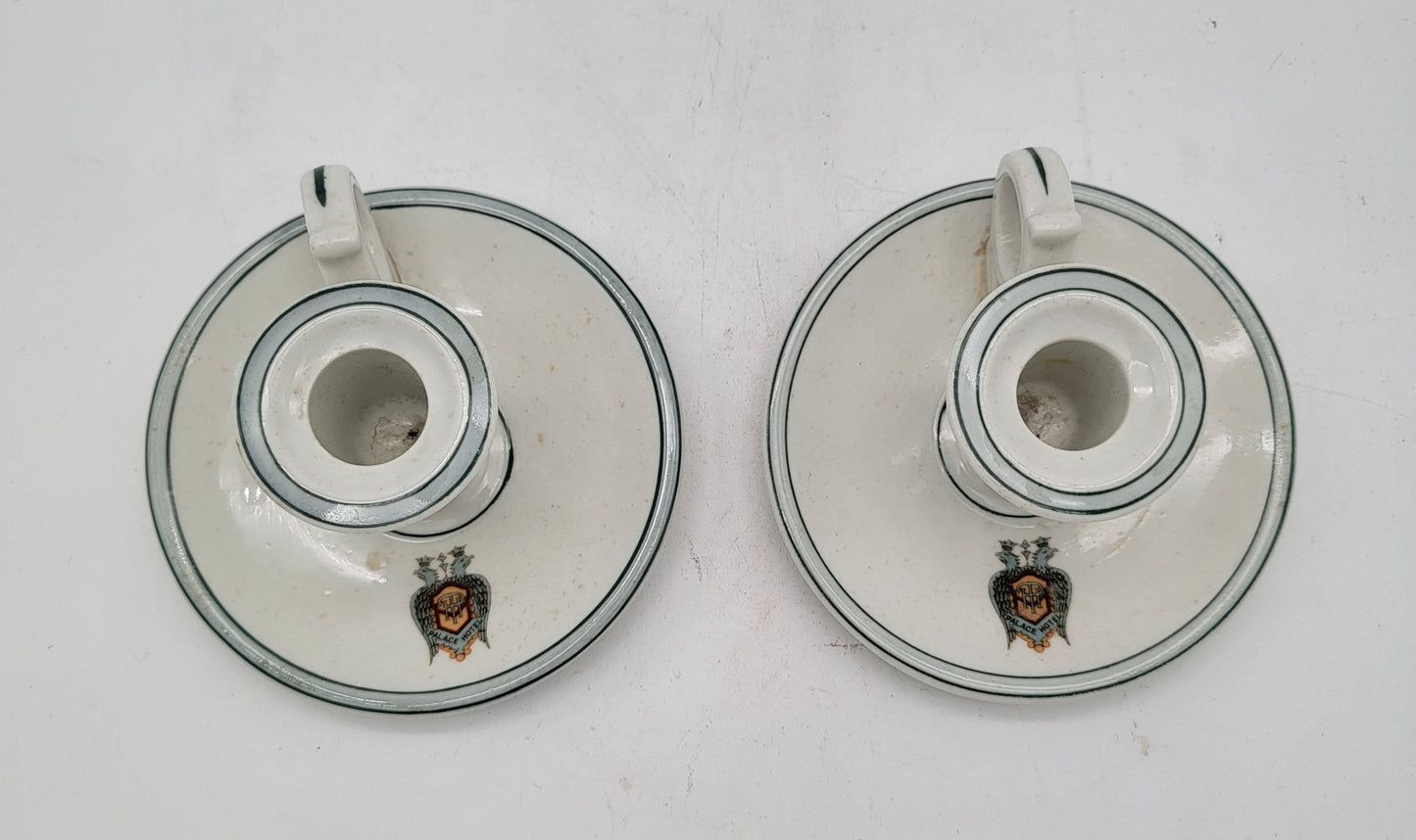 Pair of 1920's Syracuse China Candle Holders