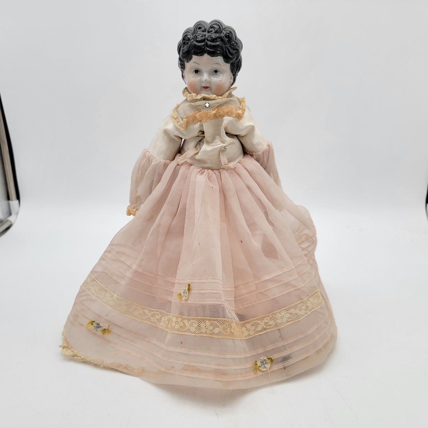 Antique China Head Lowbrow Doll on Newer Body