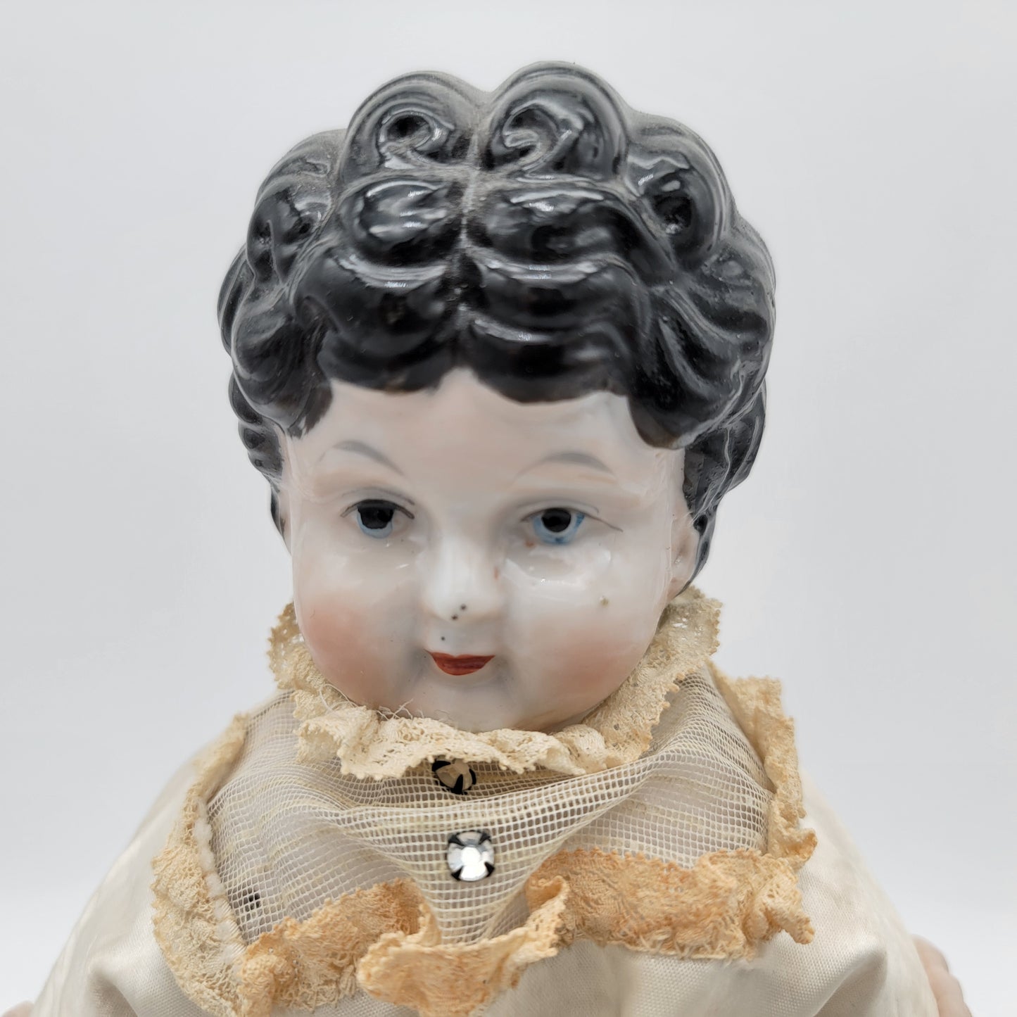 Antique China Head Lowbrow Doll on Newer Body