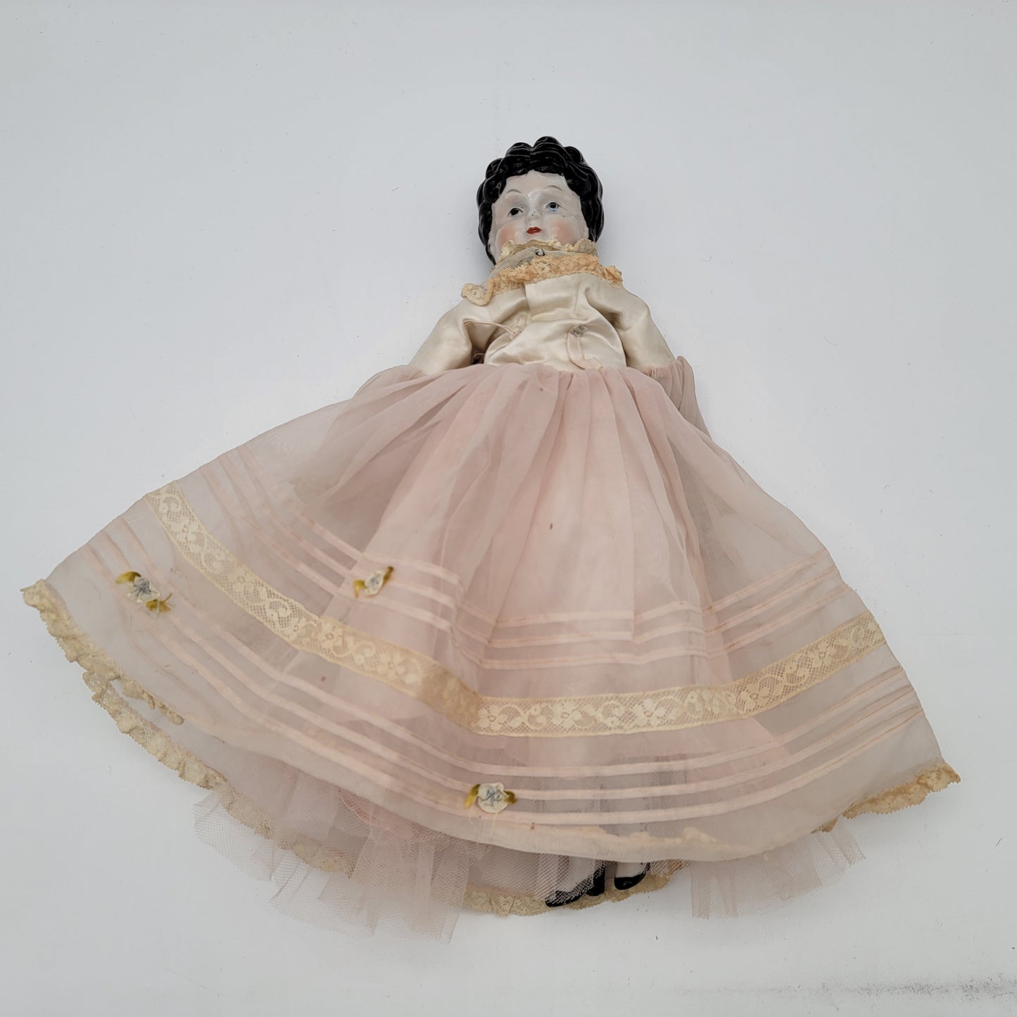 Antique China Head Lowbrow Doll on Newer Body