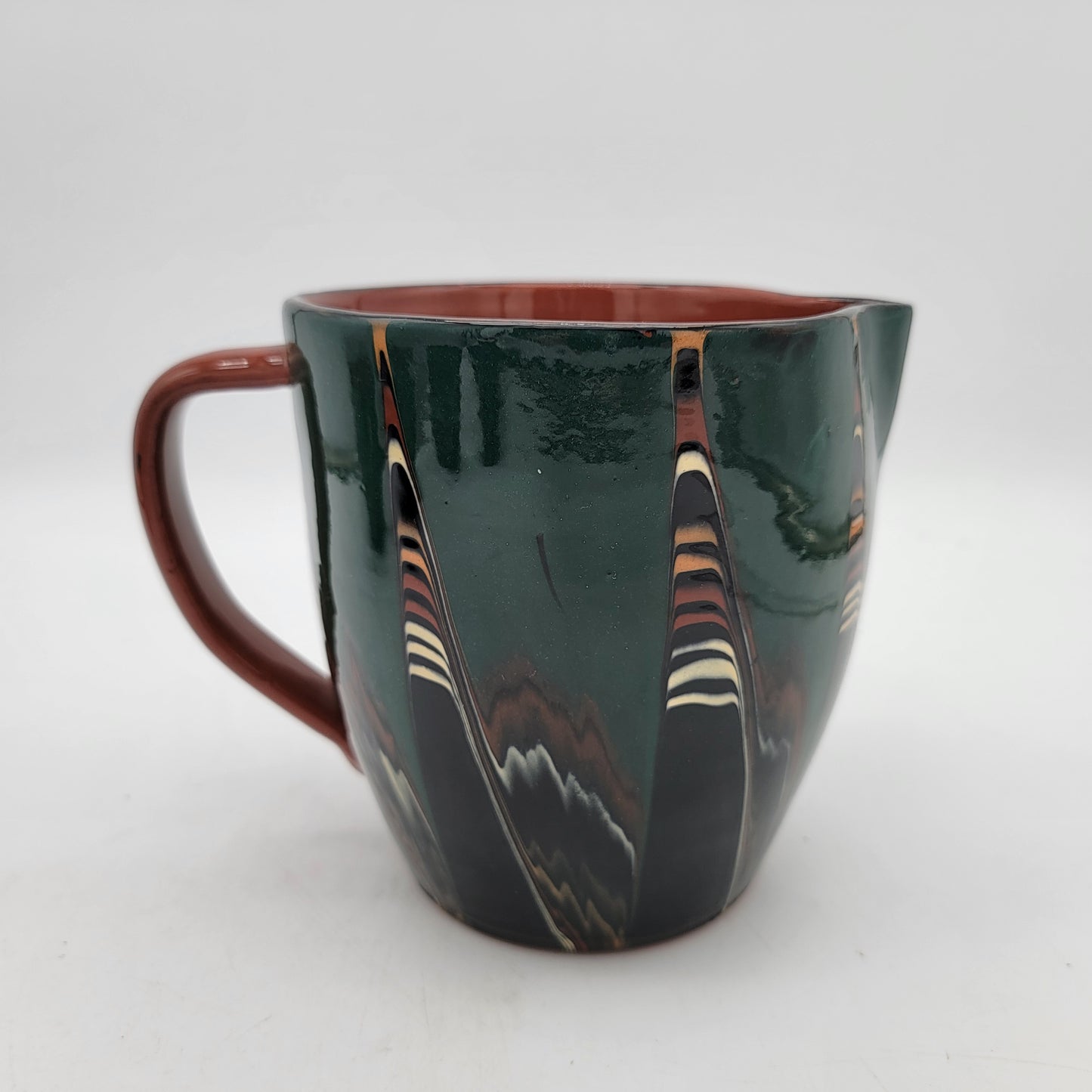 Bulgarian? Pottery Redware Pitcher and Cup Set