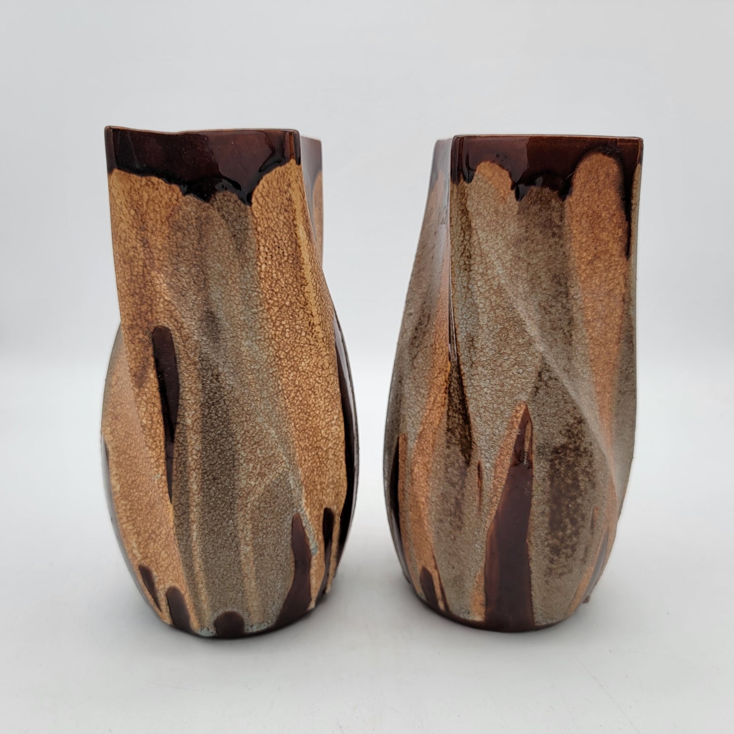 Pair of Royal Haeger Pottery Lava Drip Twist Vases