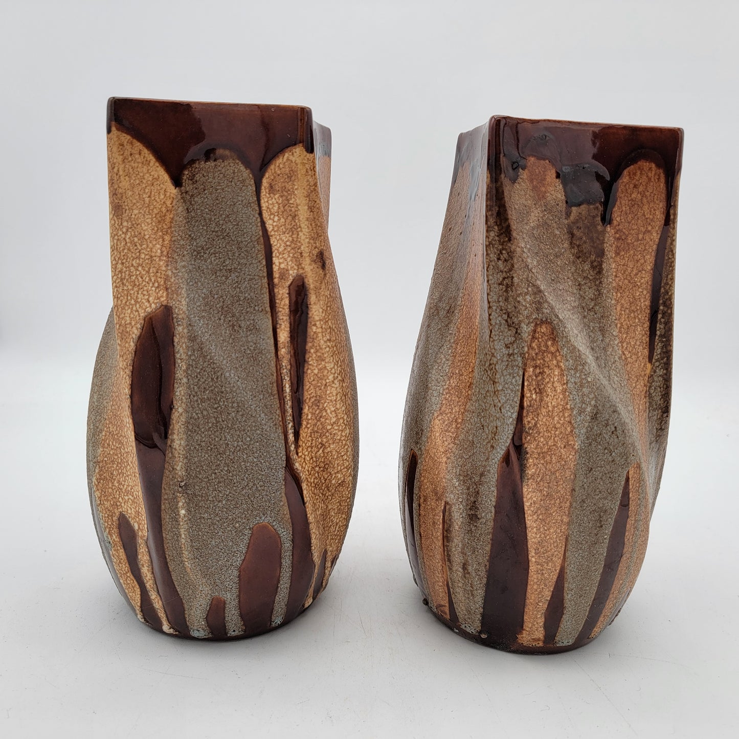 Pair of Royal Haeger Pottery Lava Drip Twist Vases