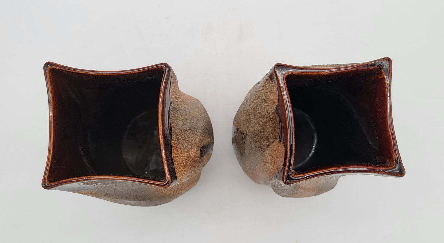 Pair of Royal Haeger Pottery Lava Drip Twist Vases