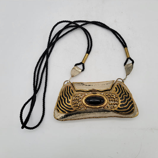 Vintage Signed Luciana Brass Minaudière Purse