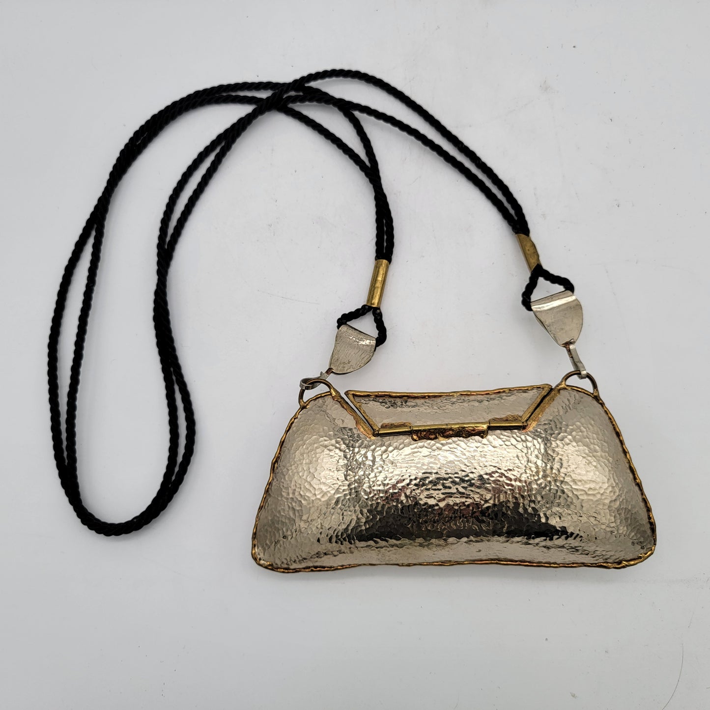 Vintage Signed Luciana Brass Minaudière Purse