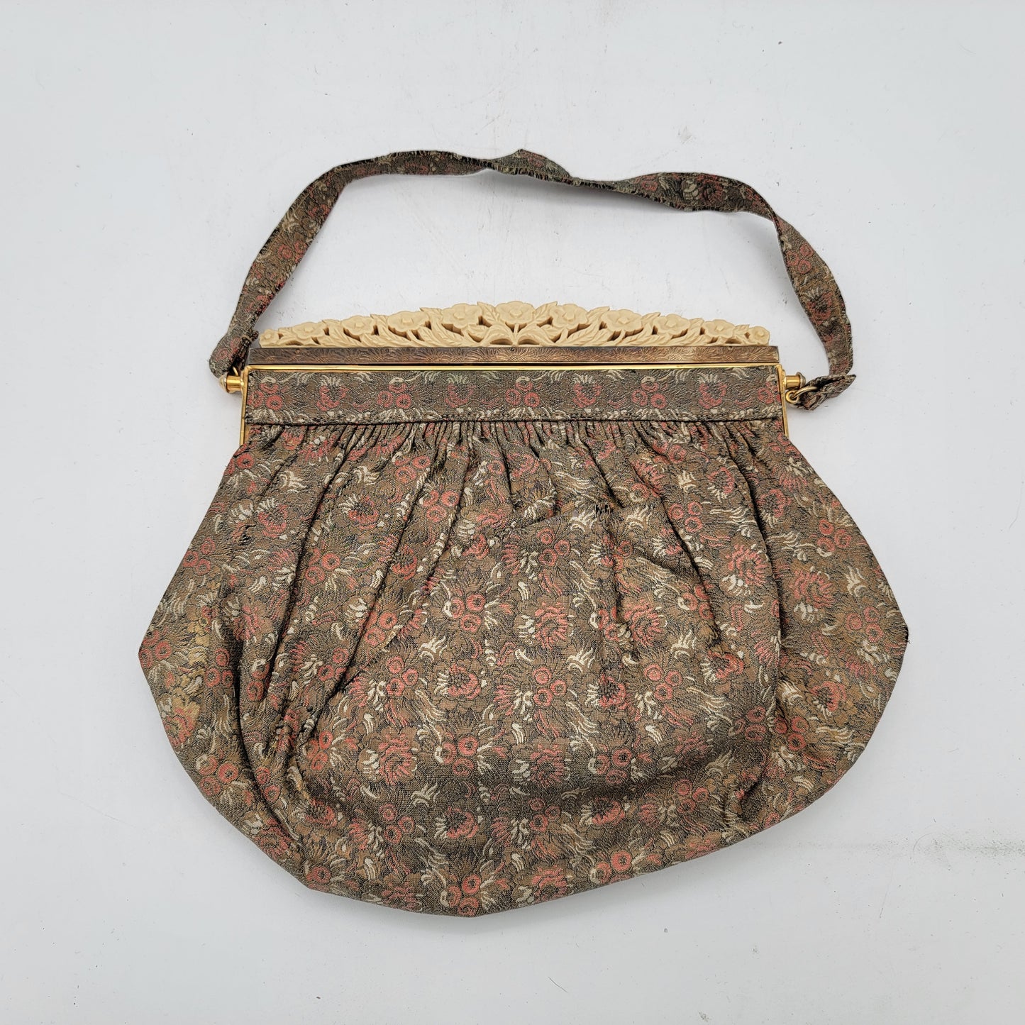 Antique Fabric Purse with Celluloid Frame