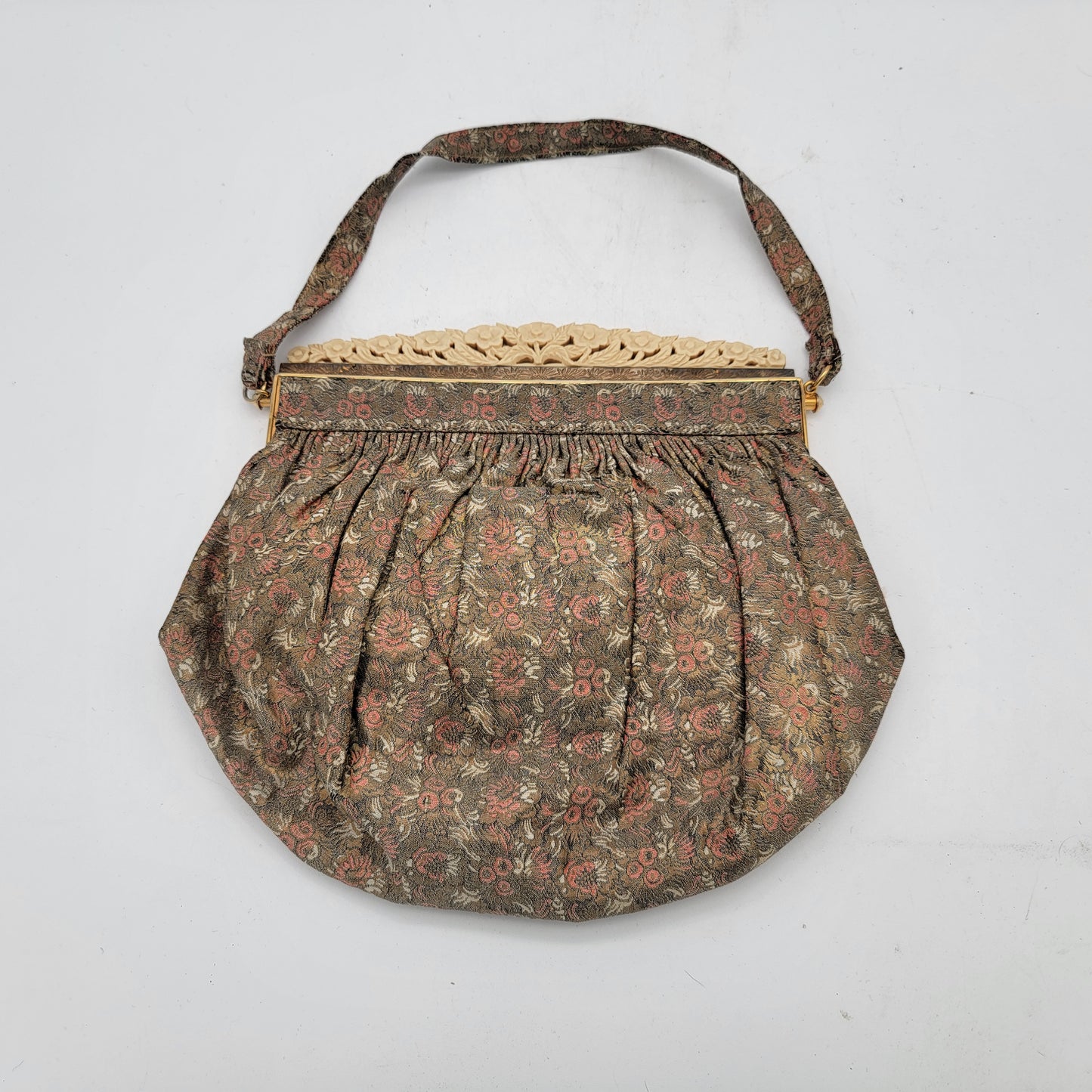 Antique Fabric Purse with Celluloid Frame