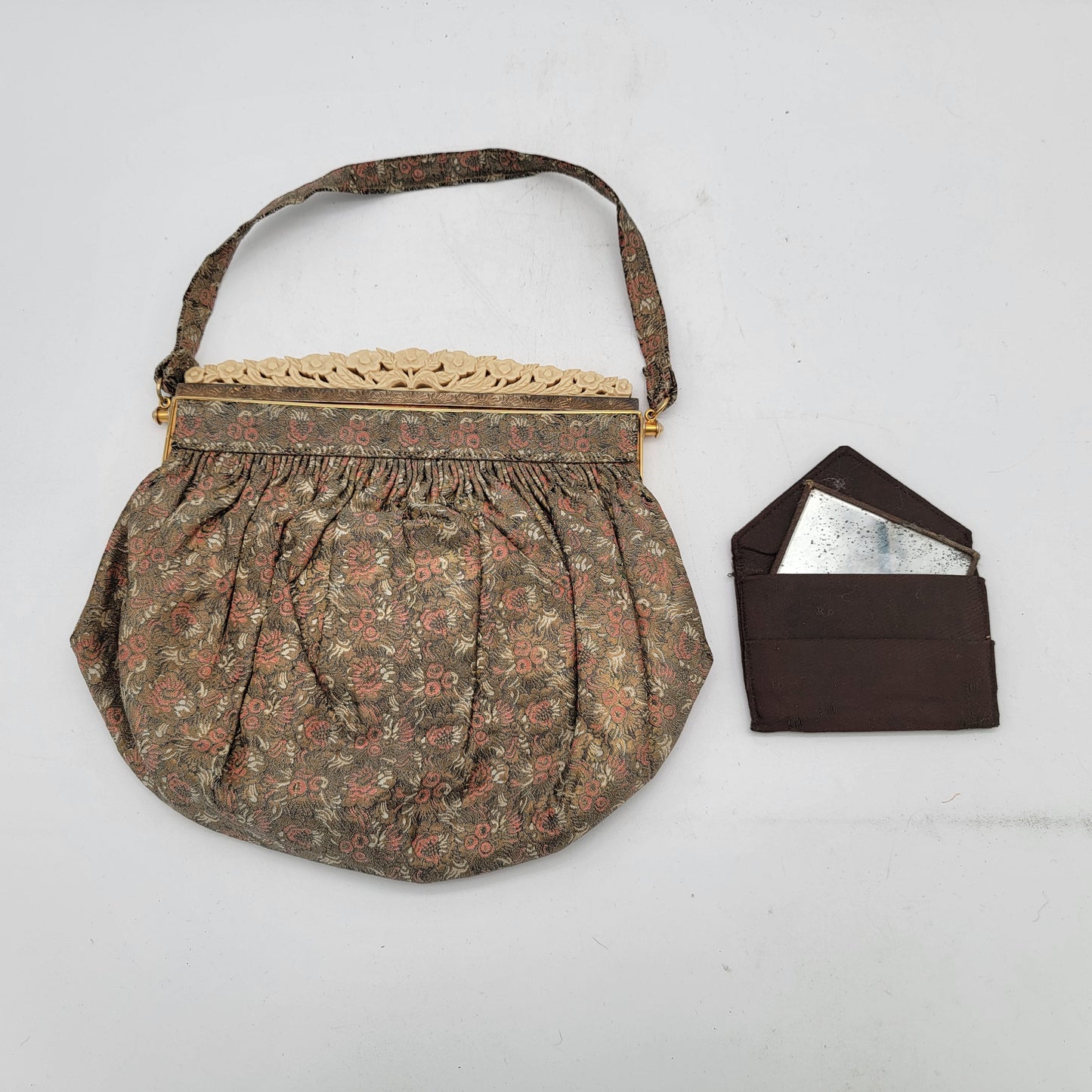 Antique Fabric Purse with Celluloid Frame