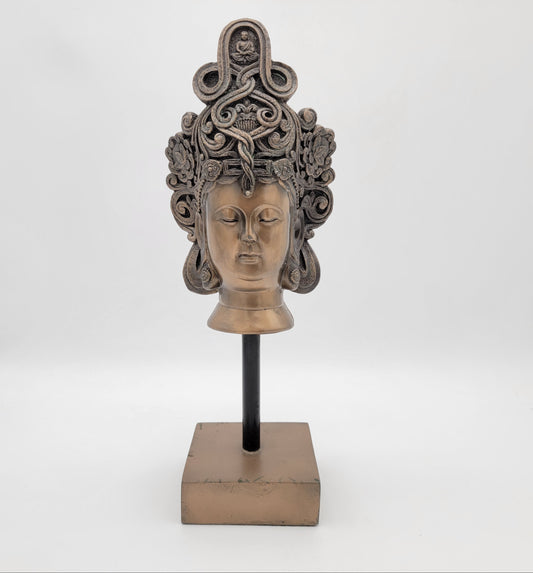 Tibetan Buddha Head on Pedestal