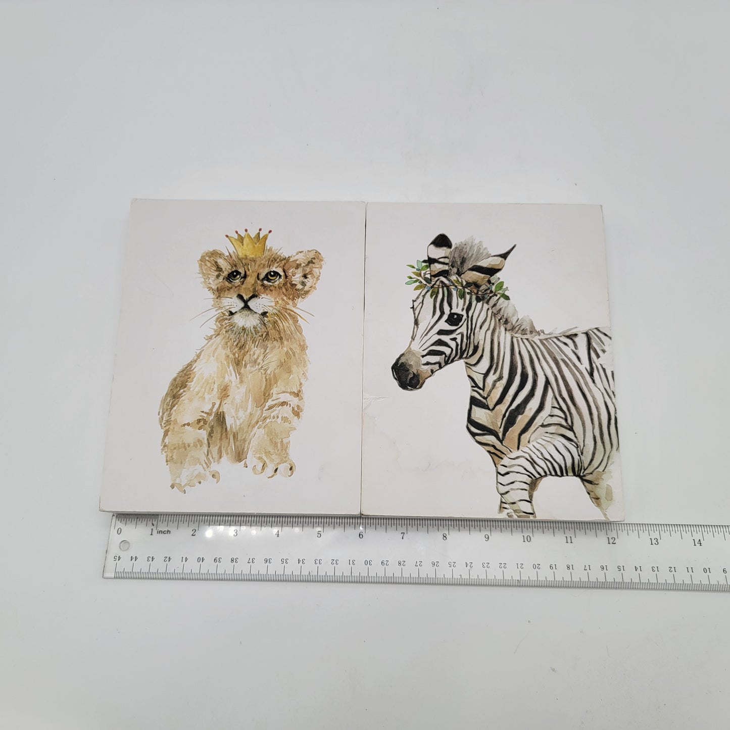 Baby Zebra and Lion Block Art Prints