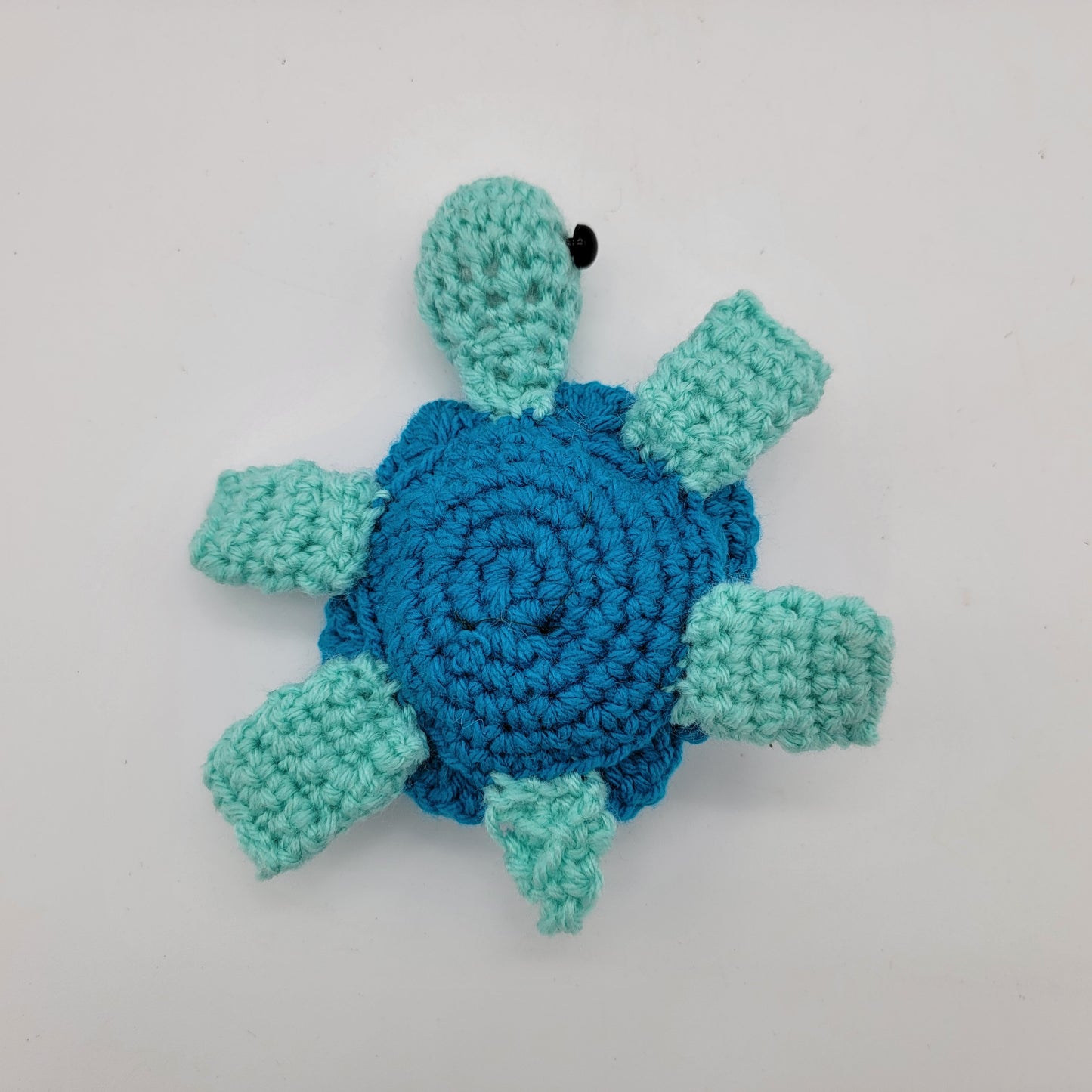Hand Crocheted Turtle Blue on Blue