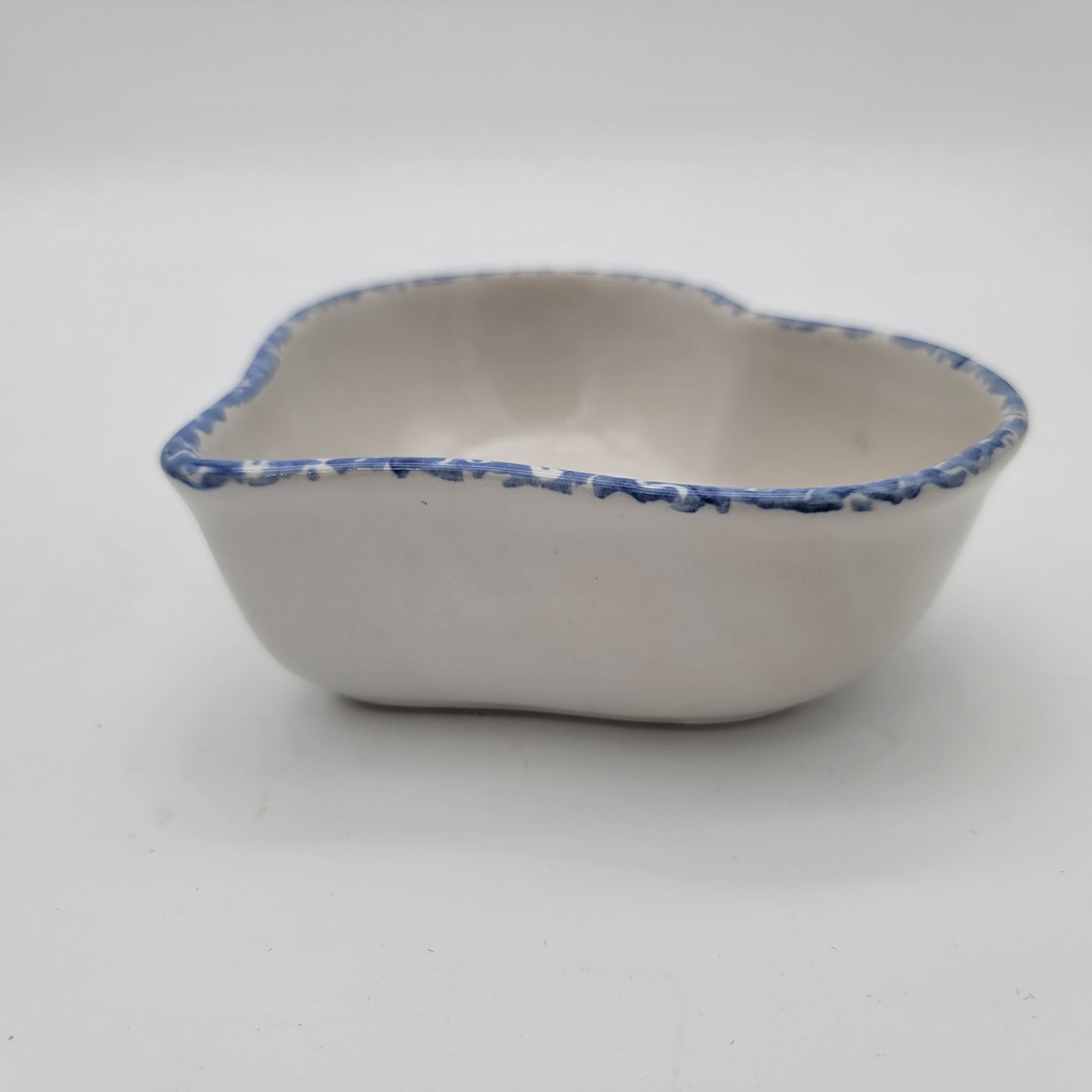 Blue Spongeware Nesting Heart Bowls