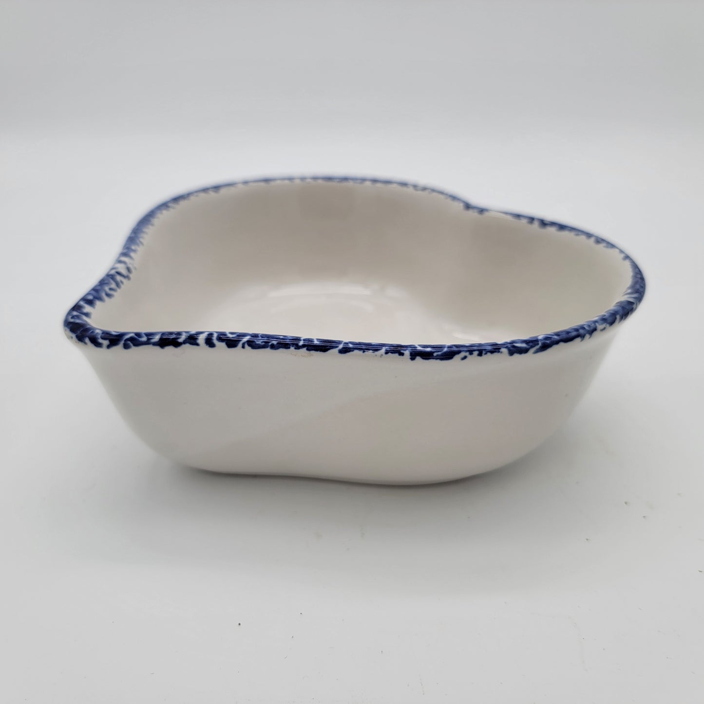 Blue Spongeware Nesting Heart Bowls