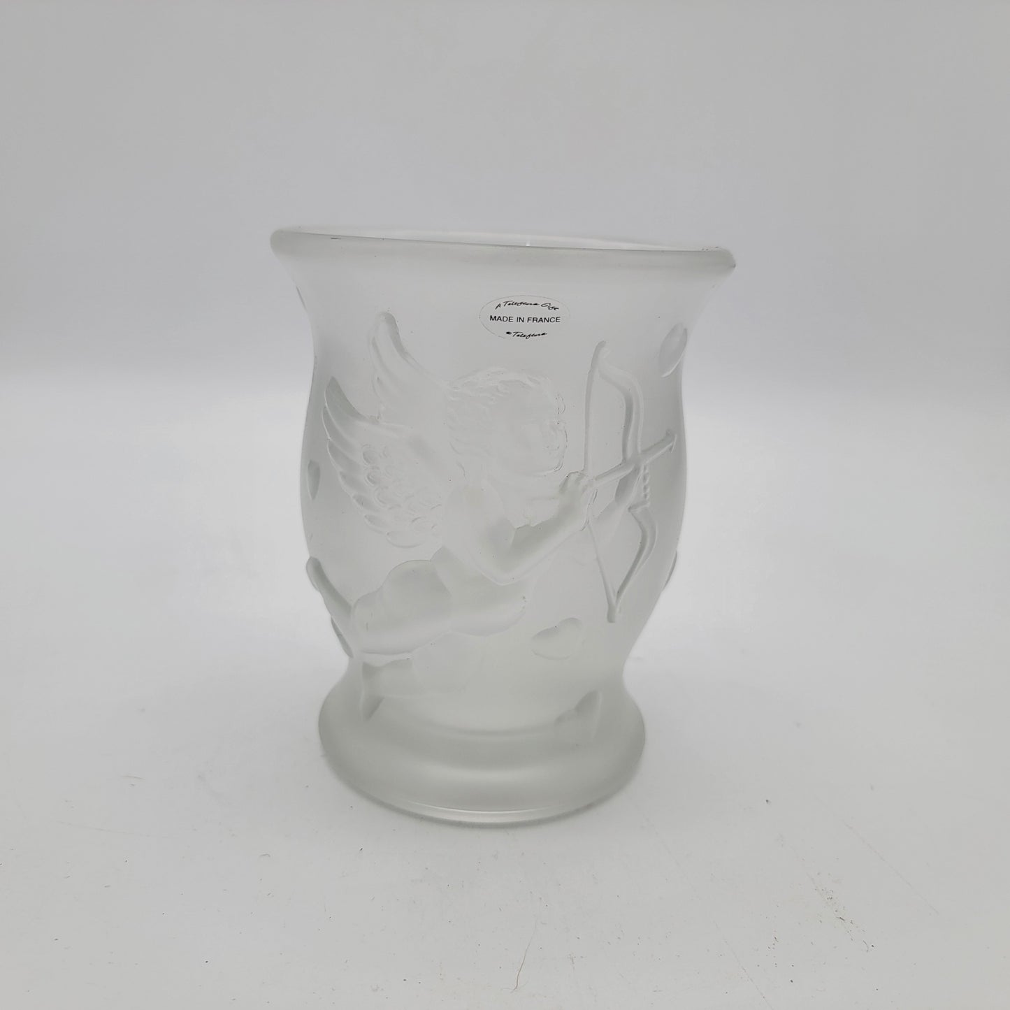 Frosted Glass Cupid Vase Made in France for TelaFlora