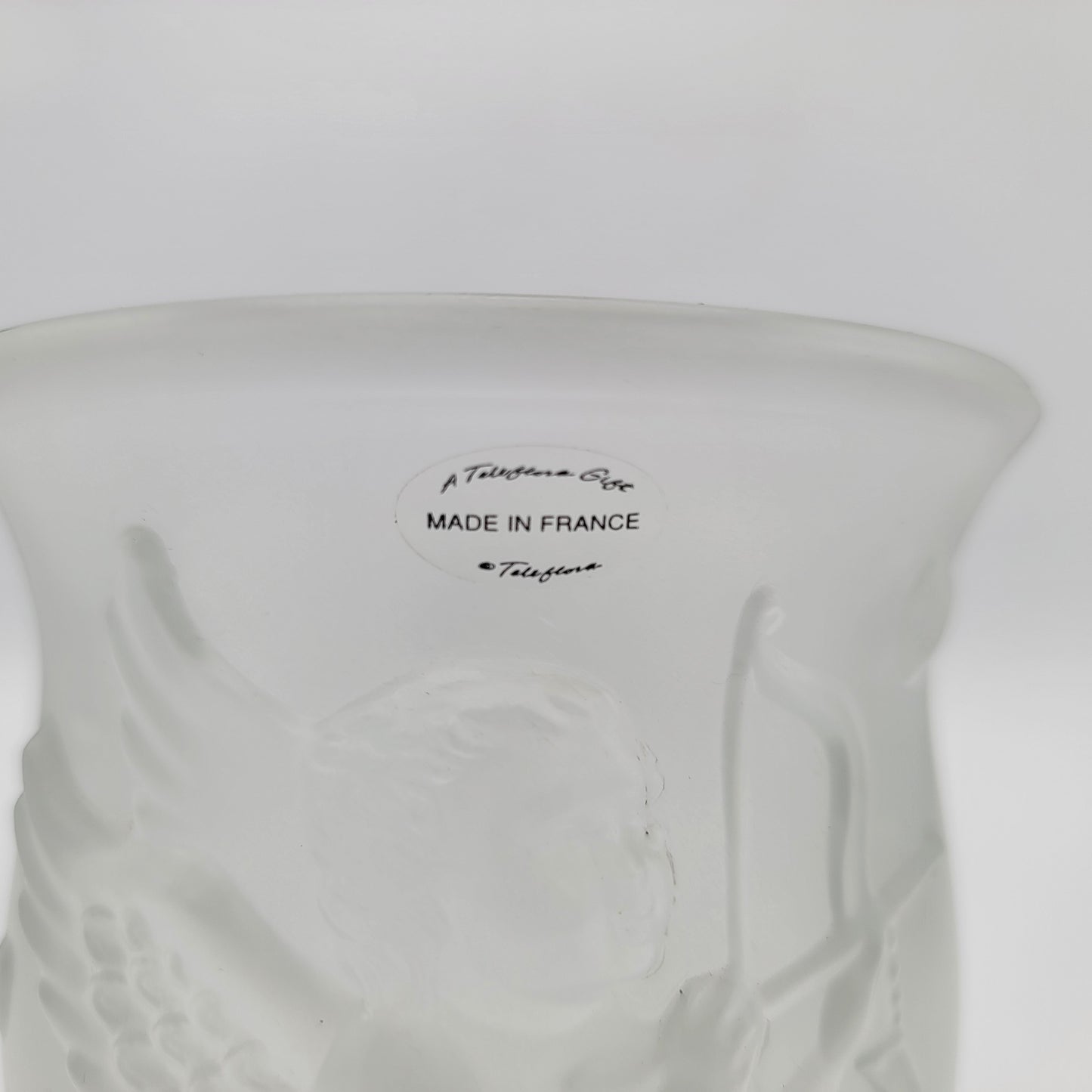 Frosted Glass Cupid Vase Made in France for TelaFlora