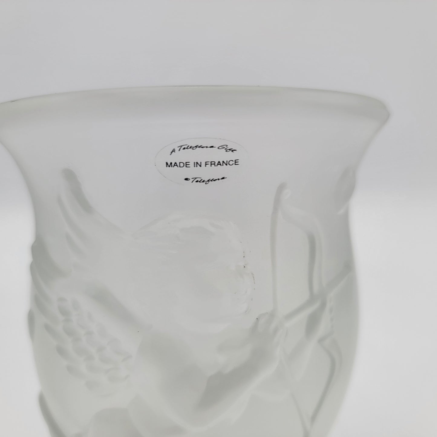 Frosted Glass Cupid Vase Made in France for TelaFlora